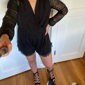 Black Lace Romper